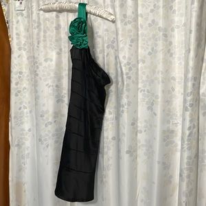 One shoulder just above the knee cocktail dress.